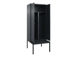 PBM-locker met bank,HxBxD 2120x800x815mm,2vak,vak B 400mm,draaigrendel - 2