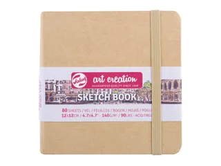 Schetsboek Talens Art Creation 80 witte vellen 140gr 120x120mm kraft - 2