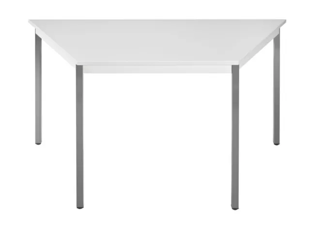Tafel Trapeziumvormig 120x60 Cm Frame Antraciet Blad Lichtgrijs