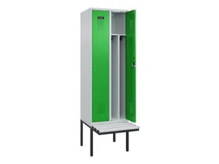 locker met bank,voor scheiding van kleding,HxBxD 2120x600x815mm,2vak - 1
