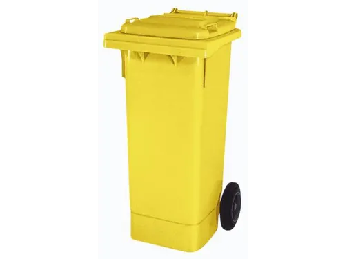 Vuilcontainer PE 80 liter HxBxD 930x448x530mm met wielen geel