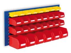 sleufplaat m. bakken,blad HxB 450x1000mm,blad RAL7035,gelakt,30bakken