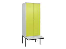 PBM-locker met bank,HxBxD 2120x800x815mm,2vak,vak B 400mm,cil.-slot
