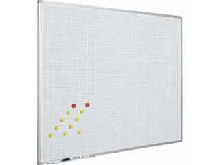 Whiteboard Geruit 120x200cm maat ruit 5x5cm Softline profiel 8mm - 1