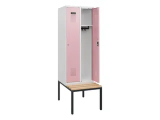 locker met bank,HxBxD 1950x600x815mm,2vak,vak B 300mm,cilinderslot - 1