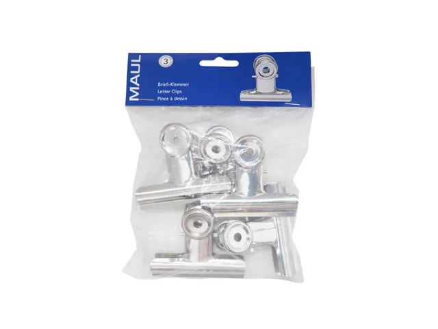 Papierklem MAUL Bulldog 70mm capaciteit 40mm zilver