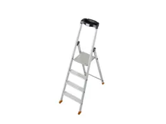 trapladder,eenzijdig,4treden,bordes met profiel,Stand H 0,85m
