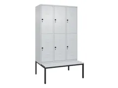 armoire vestiaire avec banc à deux niveaux HxlxP 2120x1200x815mm