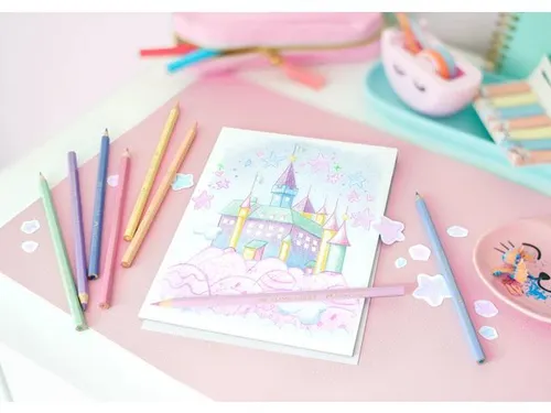 Kleurpotloden Faber-Castell pastel zeskantig karton etui á 10 stuks