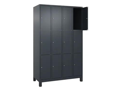 lockerkast,HxBxD 1950x1200x500mm,4x3vakken,vak B 300mm,cil.-slot