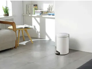 Serene pedaalemmer 12 liter met Metalen Binnenemmer Wit - 4