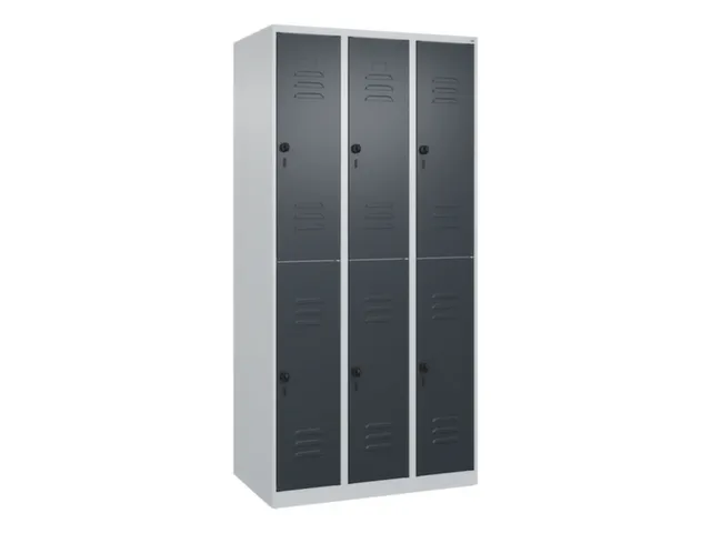 dubbeldekse locker,HxBxD 1850x900x500mm,3x2vak.,vak B 300mm