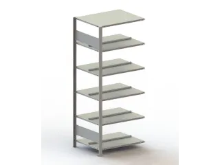 Inhaakstelling Aanbouwveld Verzinkt 1850x756x636mm 6legborden 80kg - 1