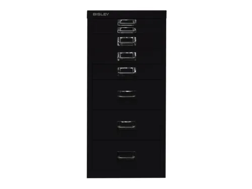 kantoor-ladekast HxBxD 590x279x380mm 8 laden romp + front zwart staal