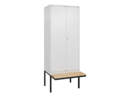 PBM-locker met bank,HxBxD 2120x800x815mm,2vak,vak B 400mm,cil.-slot