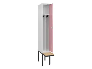 locker met bank,voor scheiding van kleding,HxBxD 2120x300x815mm,1vak - 1