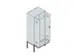 locker voor scheiding van kleding,HxBxD 2120x800x815mm,2vak