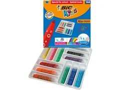 Kleurstiften BicKids couleur medium assorti schoolbox à 144 stuks