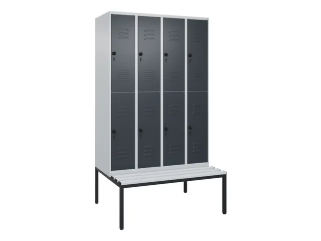 armoire vestiaire avec banc à deux niveaux HxlxP 2120x1200x815mm