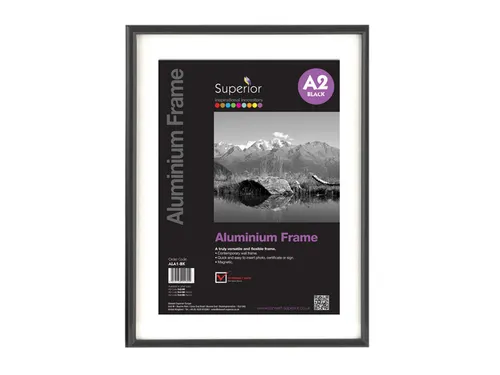 Fotolijst Seco A2 zwartkleurig Geborsteld aluminium. 11mm