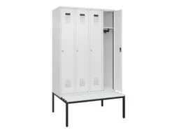 locker met bank,HxBxD 2120x1200x815mm,4vak,vak B 300mm,cilinderslot