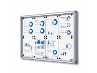 Vitrinekast Mededelingenbord Fire-proof schuifdeuren 8xA4 - 1