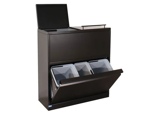 Bica 881 Afvalstation met deksel 80 Liter Zwart