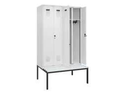 locker met bank,voor scheiding van kleding,HxBxD 2120x1200x815mm,4vak