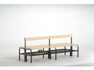 dubbele zitbank,HxLxD 770x1500x725mm,houten lijst,frame staal RAL7016 - 3