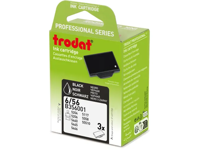 Trodat vervangkussen voor 5460/5460L/5204/5206/5117 3 stuks zwart