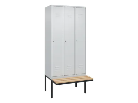 locker met bank,HxBxD 2120x900x815mm,3vak,vak B 300mm,cil.-slot