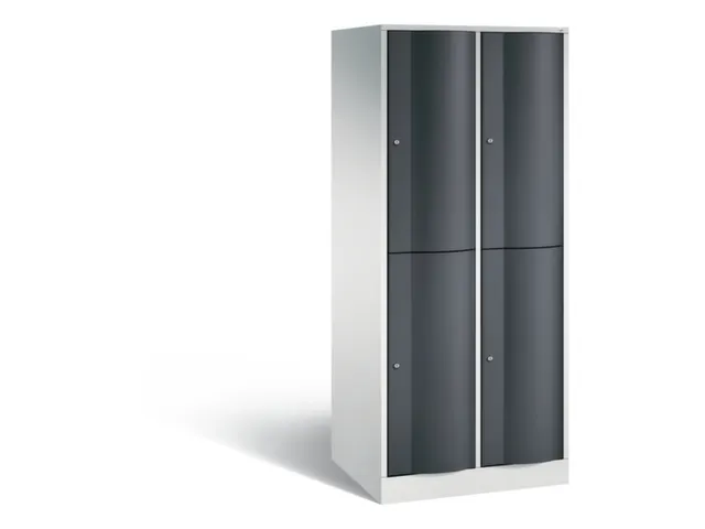 lockerkast cil.slot 1950x770x640mm 2x2 vakken RAL7035 front RAL7021