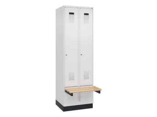locker met bank,HxBxD 1950x600x815mm,2vak,vak B 300mm,cilinderslot