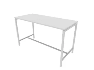 statafel,HxBxD 1070x1800x800mm,hoekig,met 4-voeten wit,blad wit - 1