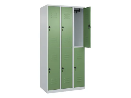 dubbeldekse locker,HxBxD 1850x900x500mm,3x2vak.,vak B 300mm