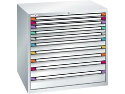 ladekast HxBxD 1000x1005x695mm 10laden RAL7035 front RAL7035