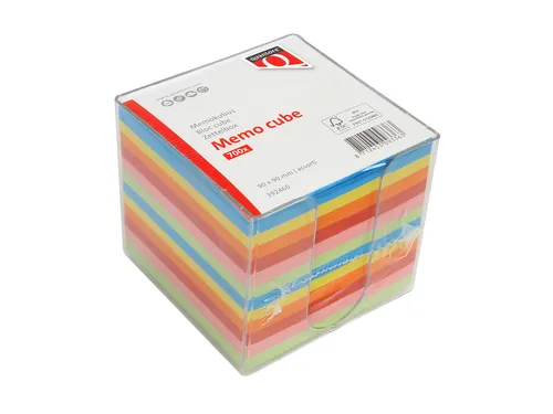 Memokubus Quantore 90x90mm transparant assorti