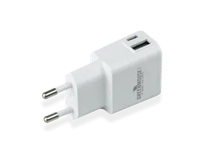 Oplader Green Mouse USB-C 1x en USB-A 1x wit blisterverpakking - 1