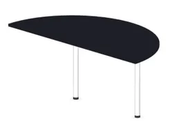 aanbouwtafel,i.h.v.,HxBxD 720-840x1600x800mm,halfrond,CC-zwart