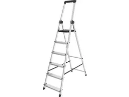 trapladder SL600, aluminium, zilver, 6 treden