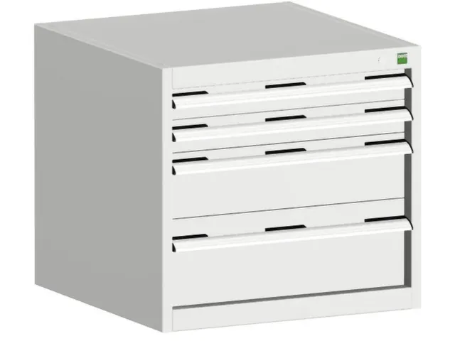 ladekast HxBxD 600x650x650mm 4laden romp RAL7035 front RAL7035