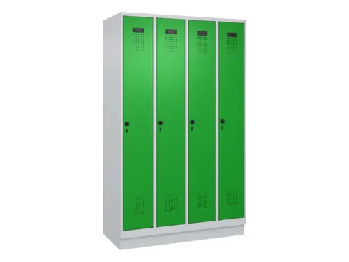locker,HxBxD 1950x1200x500mm,4vak,vak B 300mm,draaigrendel,sokkel
