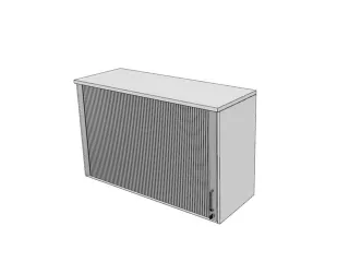 opzetkast,v. roldeurkast,HxBxD 740x1200x445mm,roldeur,cil.-slot,Bl-wit - 2