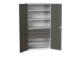 universele kast,HxBxD 2000x1050x550mm,4xStalen bodem,3lade(n)