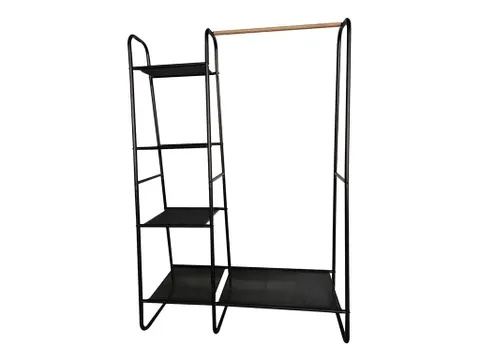 Kledingrek Met Legplanken Metaal Zwart 100X40X 150Cm