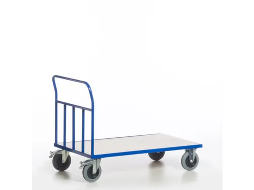 kopwandwagen,draagverm. 500kg,laadvl. LxB 1200x800mm,houtplaat,1wand