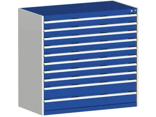 ladekast HxBxD 1200x1300x650mm 10laden zware lasten RAL7035 RAL5010 - 1