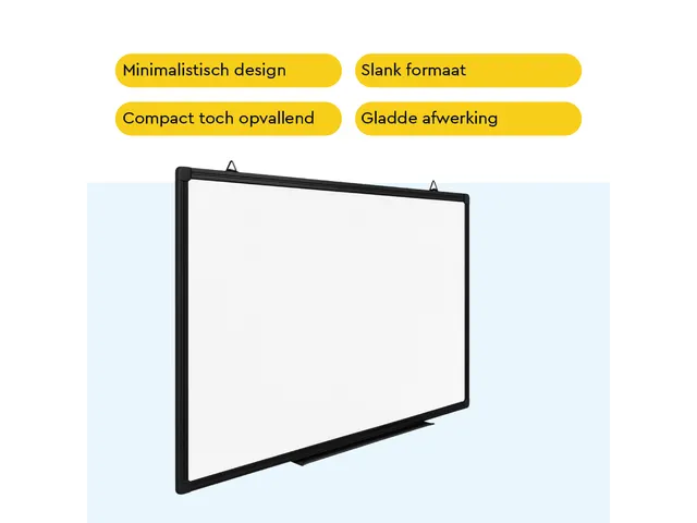 BRASQ Magnetisch Whiteboard 60x45cm Zwart met accessoire set