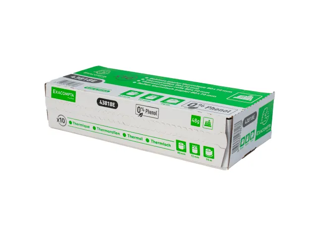 Bobine pour tickets de caisse 80x72- 76m - 1 pli thermique 48m2 sans P
