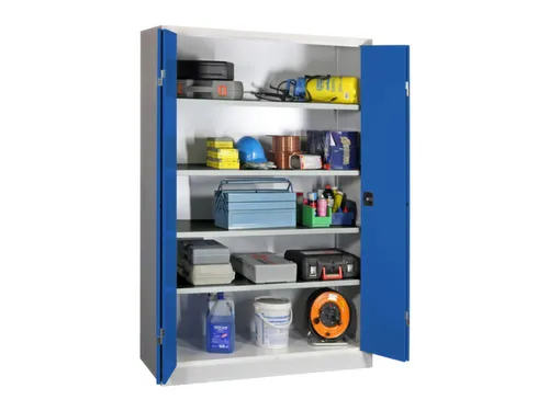 Ruime Vouwdeurkast 1950x1200x600mm 4legborden Ral7035 Front Ral5010